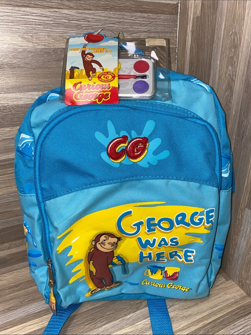 Universal Curious George Blue & Yellow Kids Backpack character